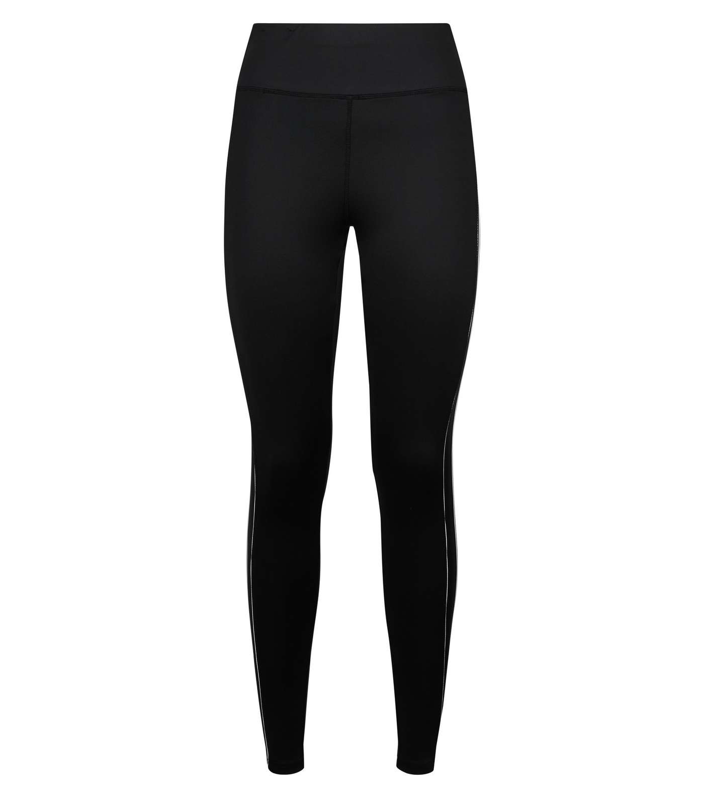Black Double Piped Side Sports Leggings  Image 4