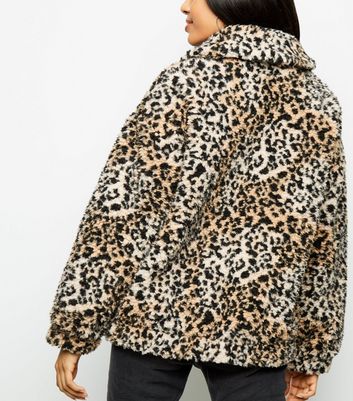leopard fur bomber