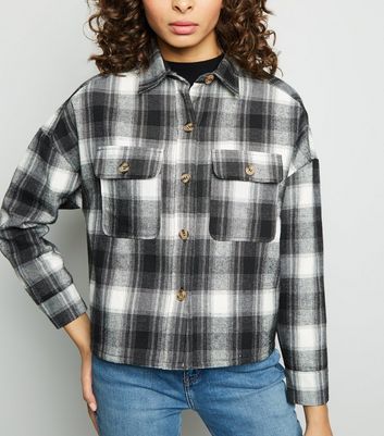 Check trucker sale jacket womens