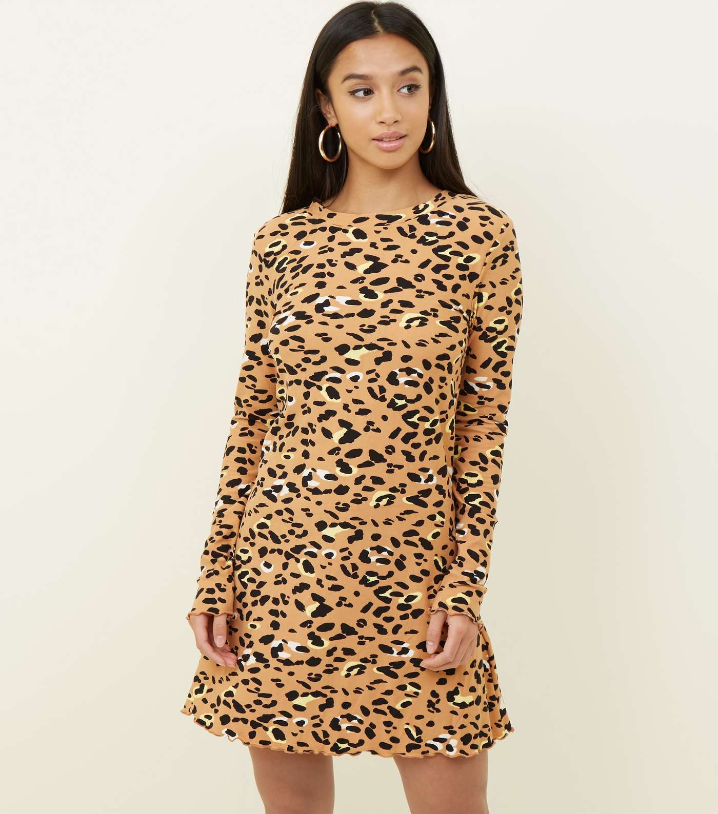 Petite Brown Leopard Print Dress