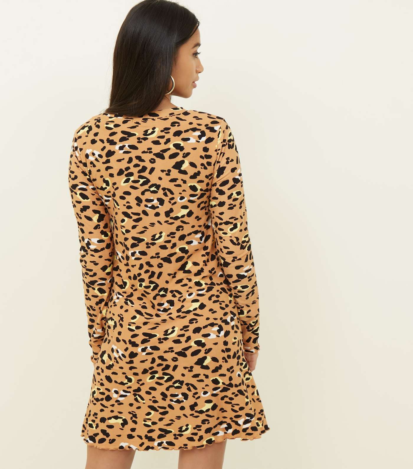 Petite Brown Leopard Print Dress Image 3