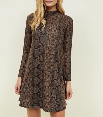 snake print swing dress