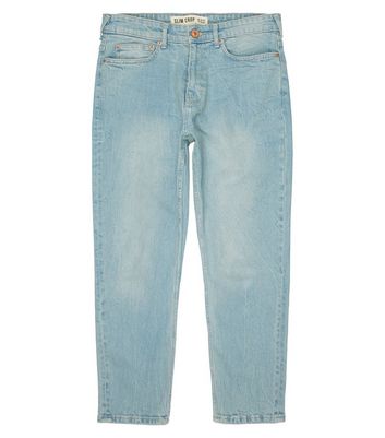 pale blue cropped jeans