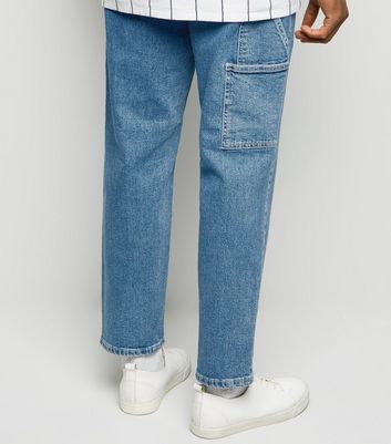 mid blue carpenter straight jeans