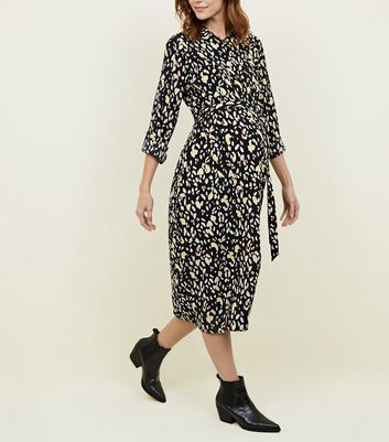 new look animal print shirt dress