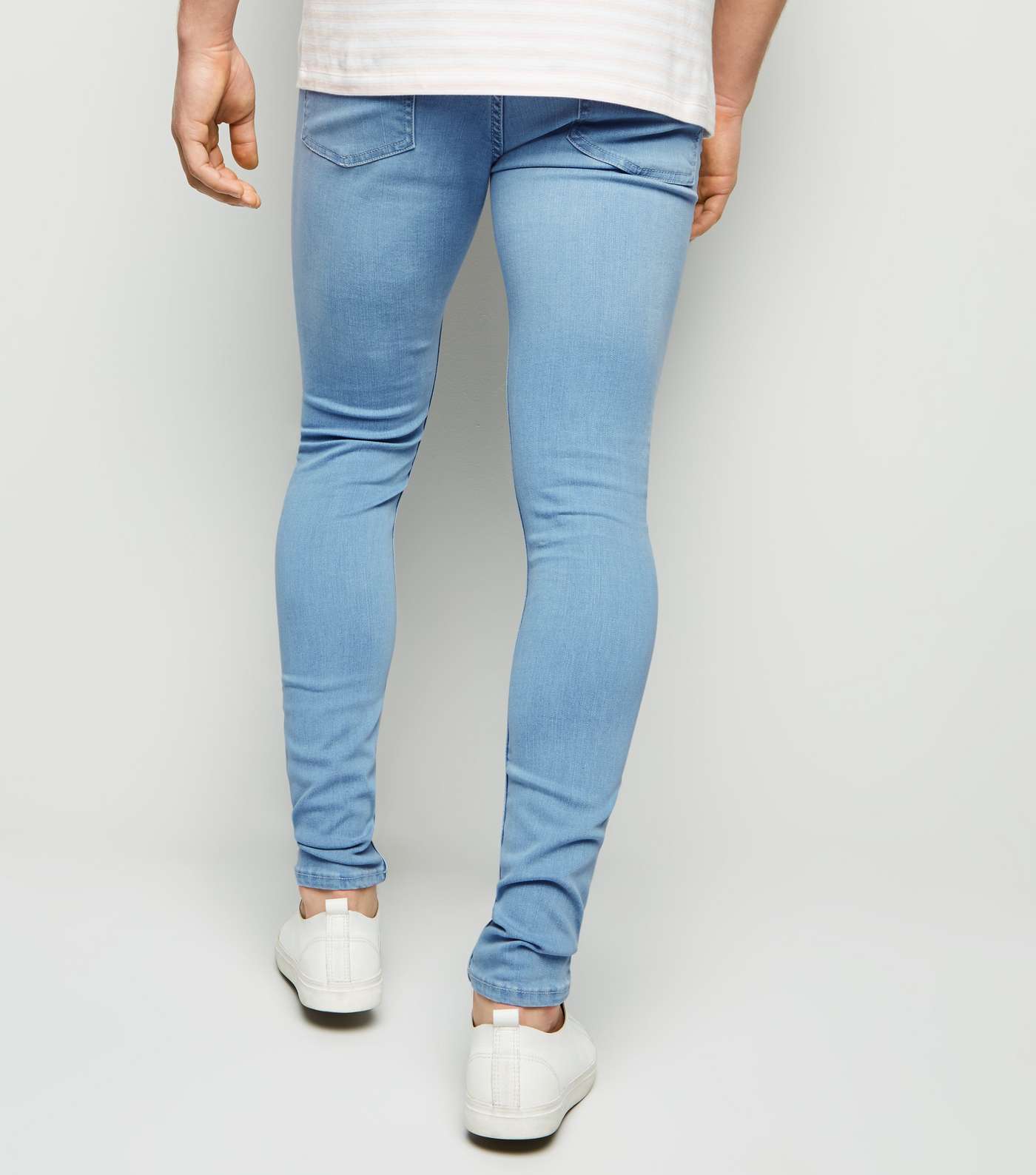Pale Blue Super Skinny Stretch Jeans Image 3