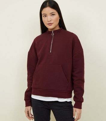 zip funnel neck sweatshirt