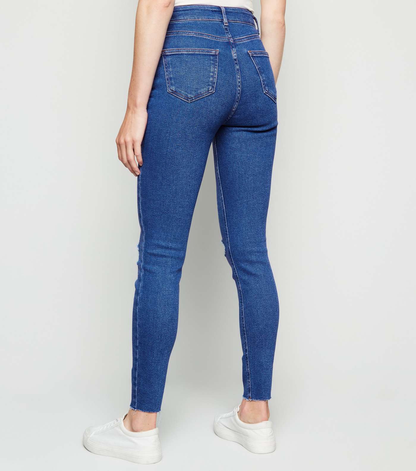 Blue Ripped Hallie Super Skinny Jeans Image 3