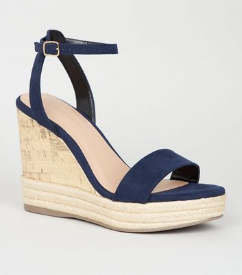 New look navy wedges store