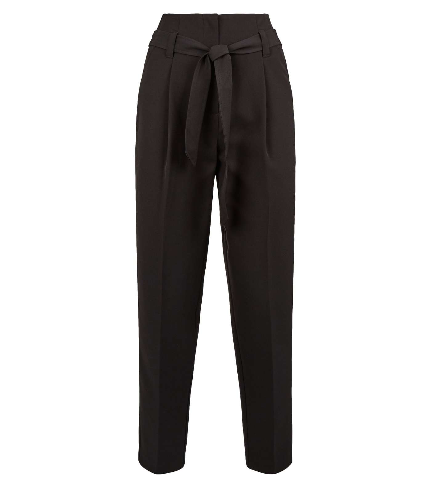 Black High Waist Tapered Trousers Image 4