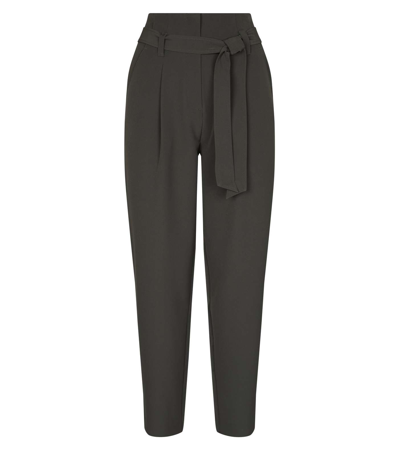 Green High Waist Tapered Trousers Image 4