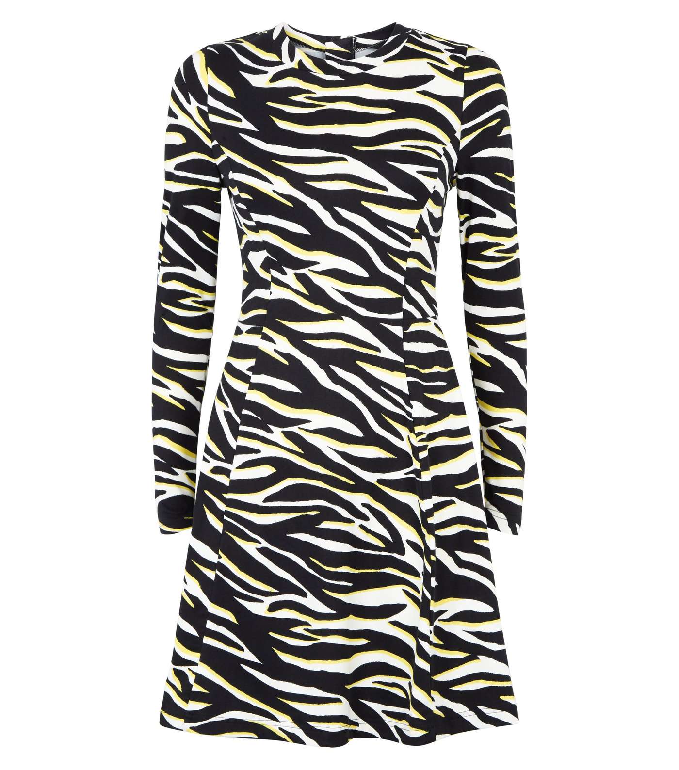 Black Neon Zebra Print Soft Touch Mini Dress  Image 4