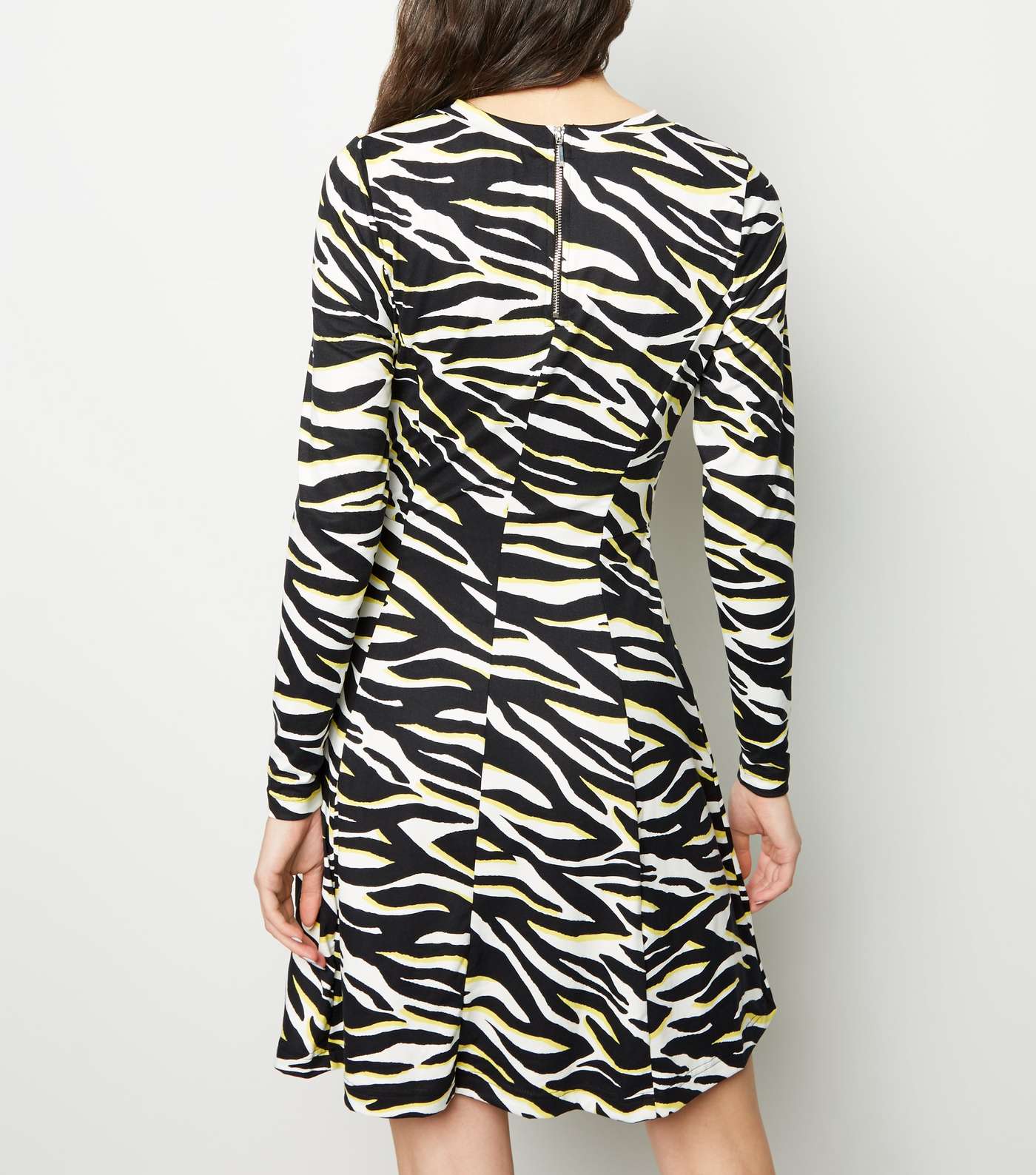 Black Neon Zebra Print Soft Touch Mini Dress  Image 6