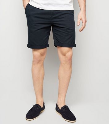 Image of Navy Chino Shorts New Look