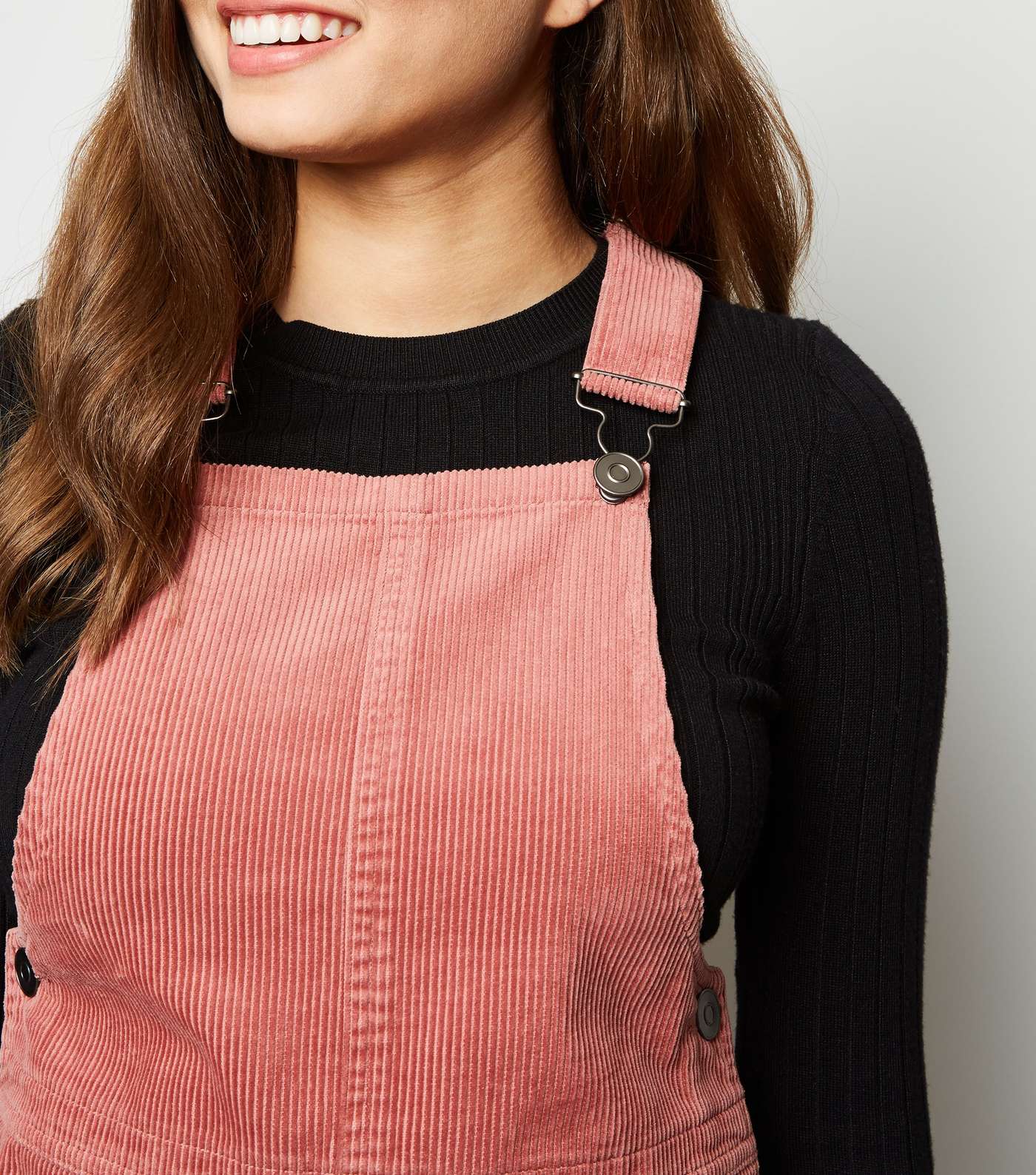 Mid Pink Corduroy A-Line Pinafore Dress Image 5