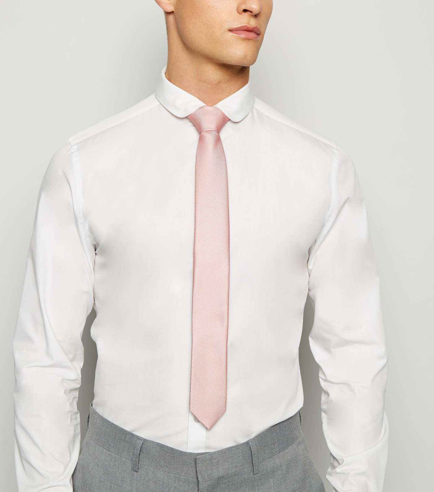 Mid Pink Recycled High Shine Skinny Tie Image 2