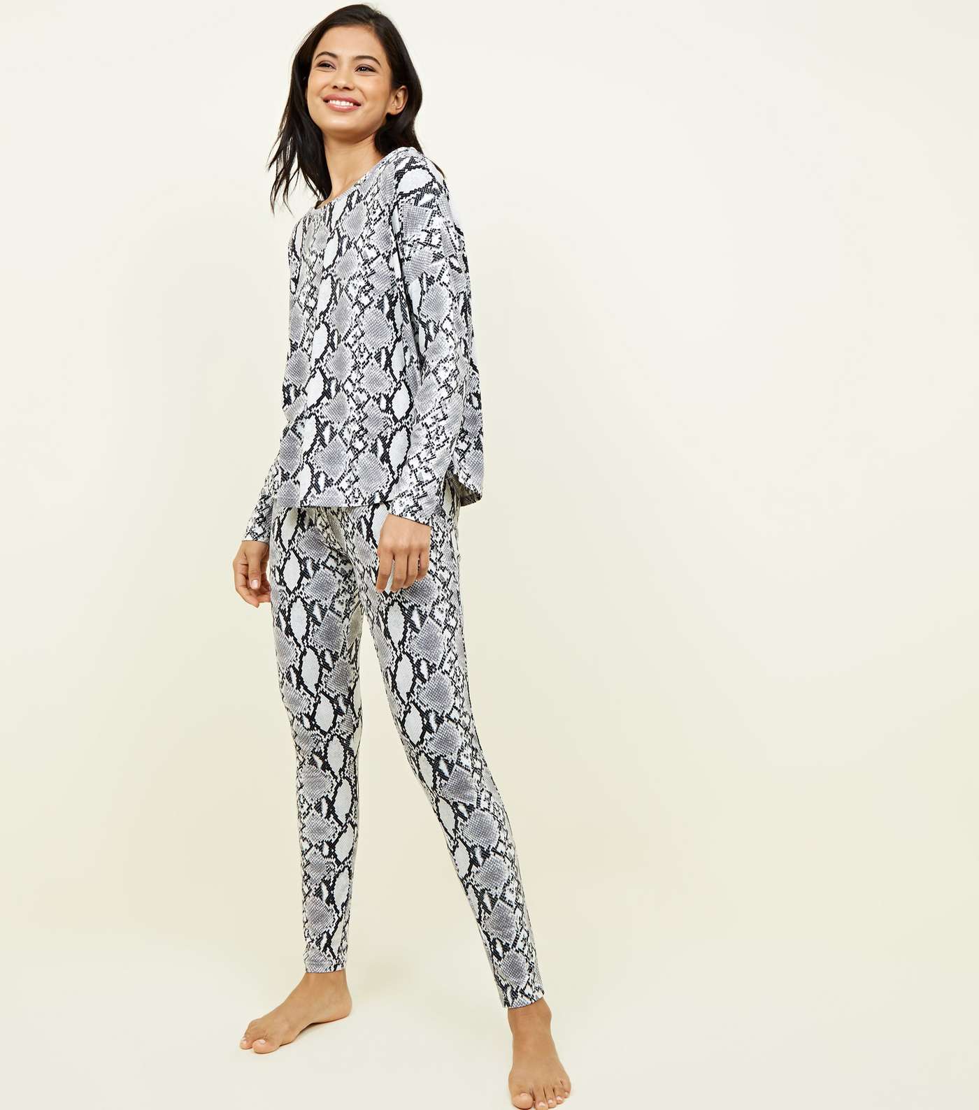 Light Grey Soft Tough Snake Print Pyjama Set