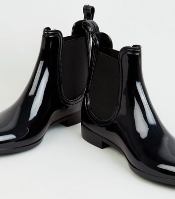 black ankle wellington boots