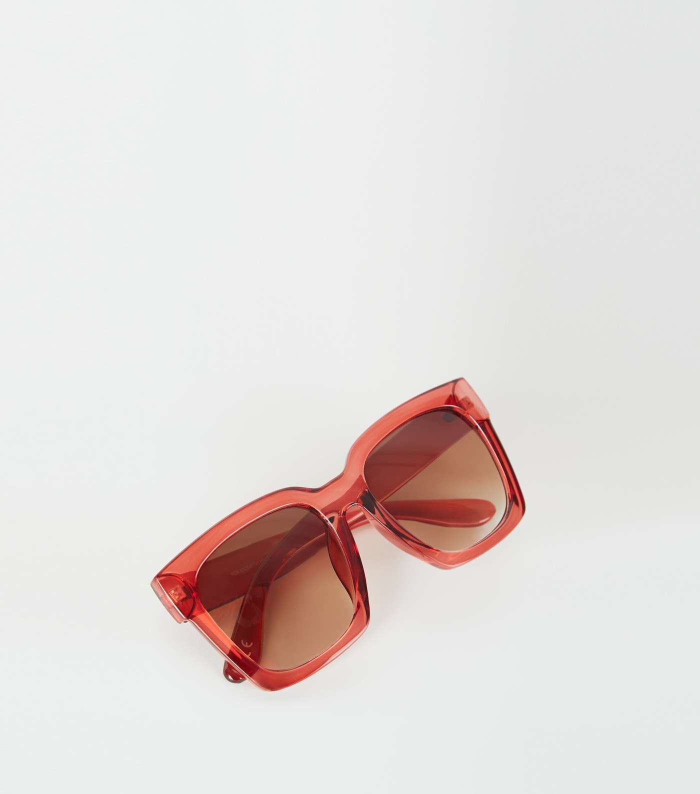 Red Oversized Rectangular Sunglasses  Image 4