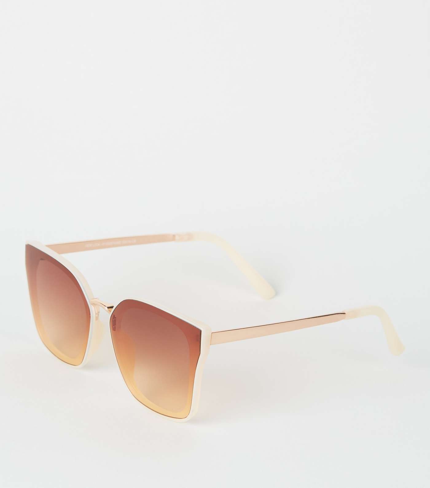 Cream Oversized Rimless Sunglasses 