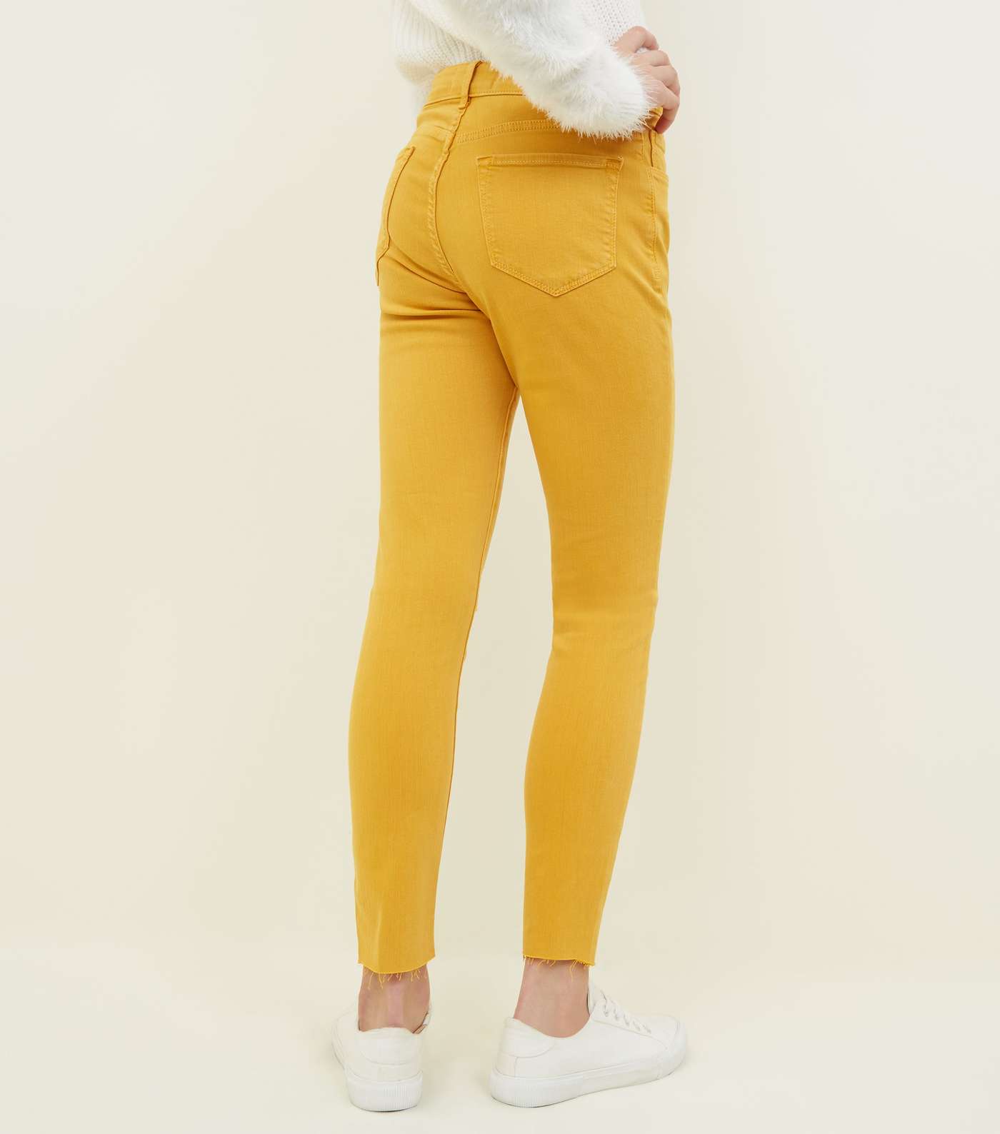 Girls Mustard Ripped Skinny Jeans  Image 3