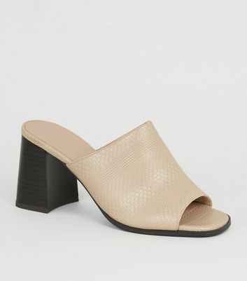 square heel mules