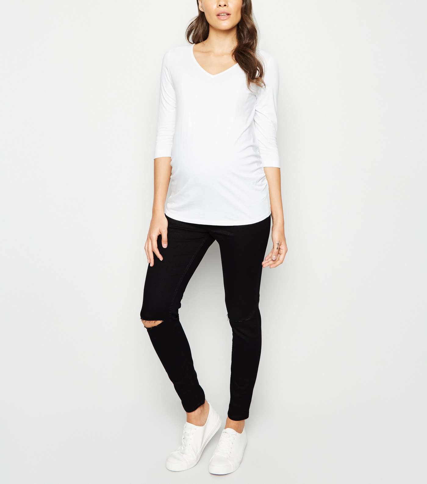 Maternity Black Ripped Over Bump Jeggings