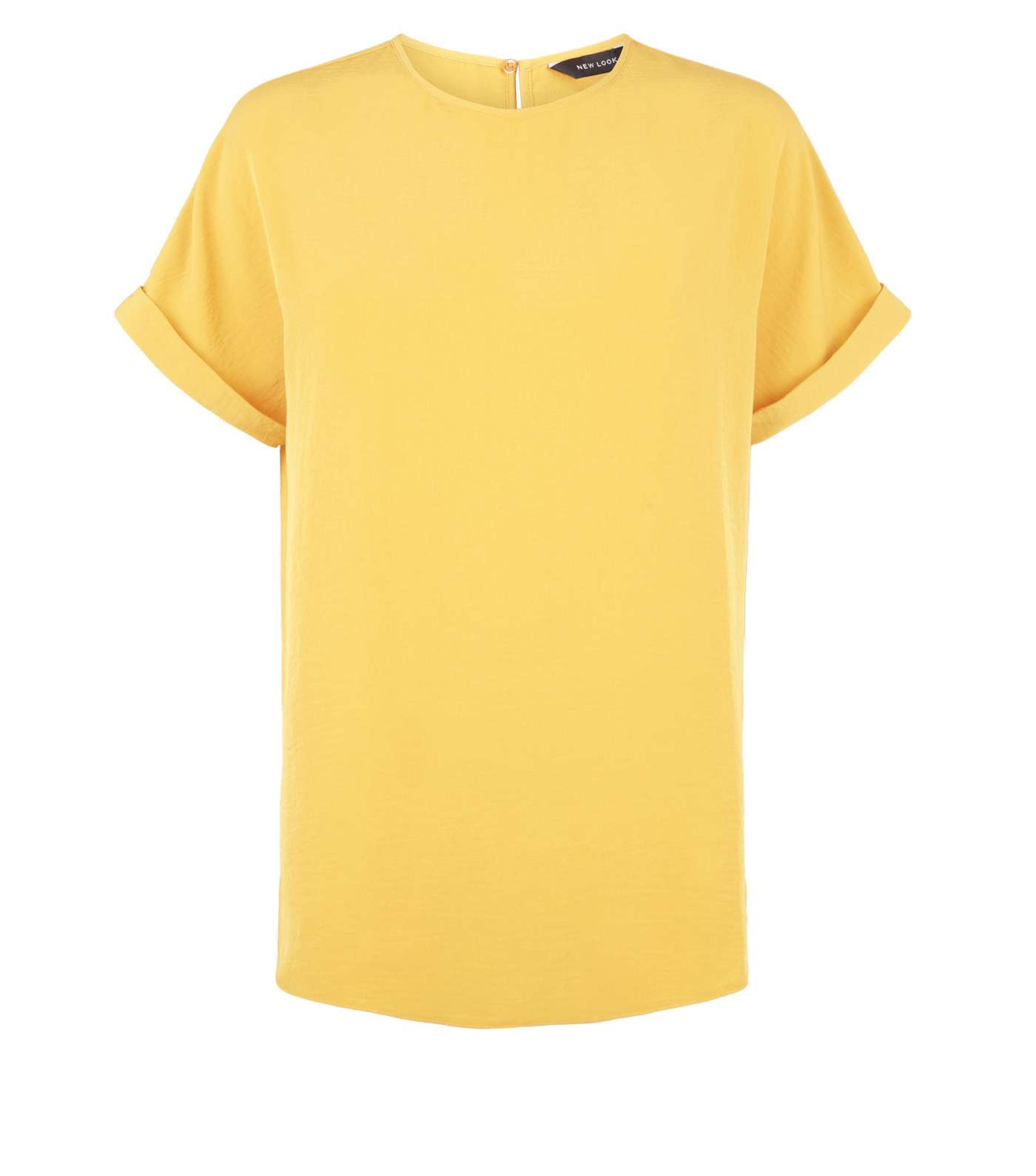 Yellow Rolled Sleeve Top Image 4
