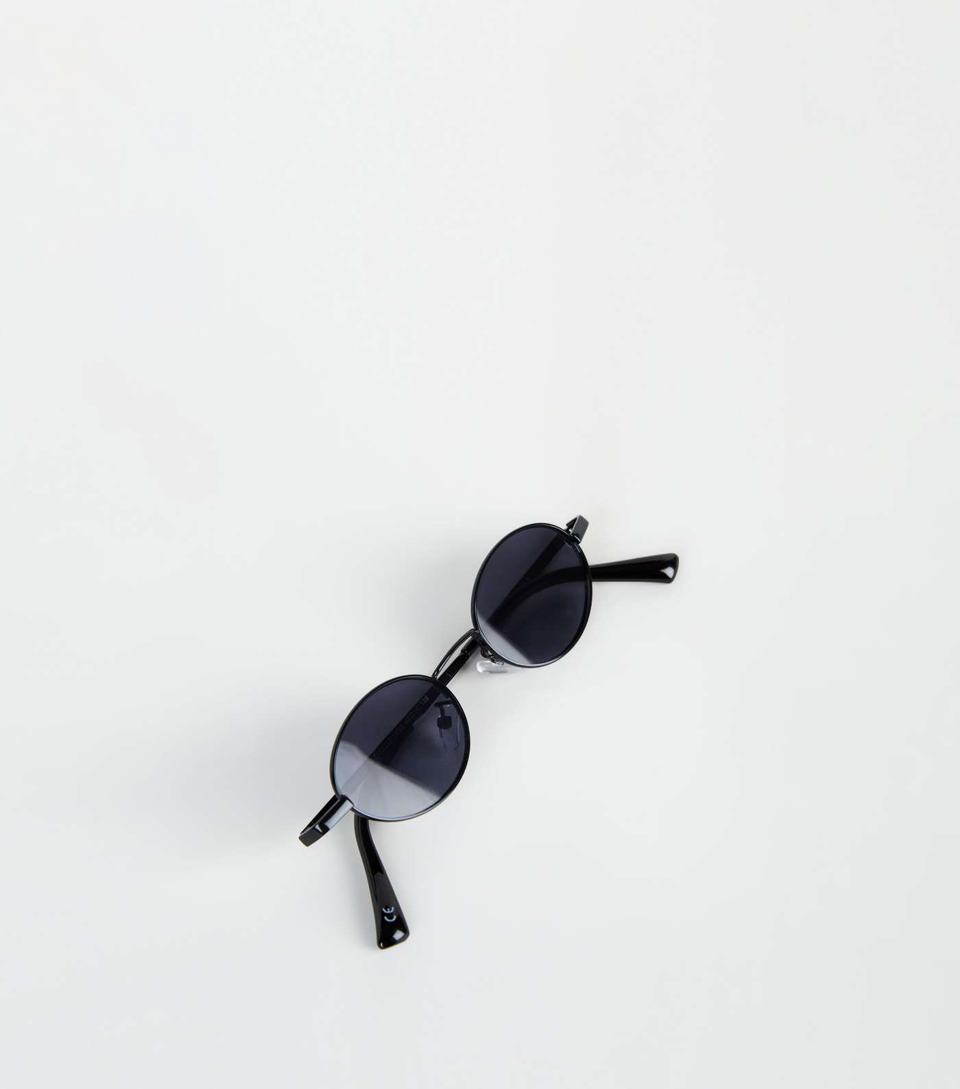 Black Mini Oval Sunglasses Image 4