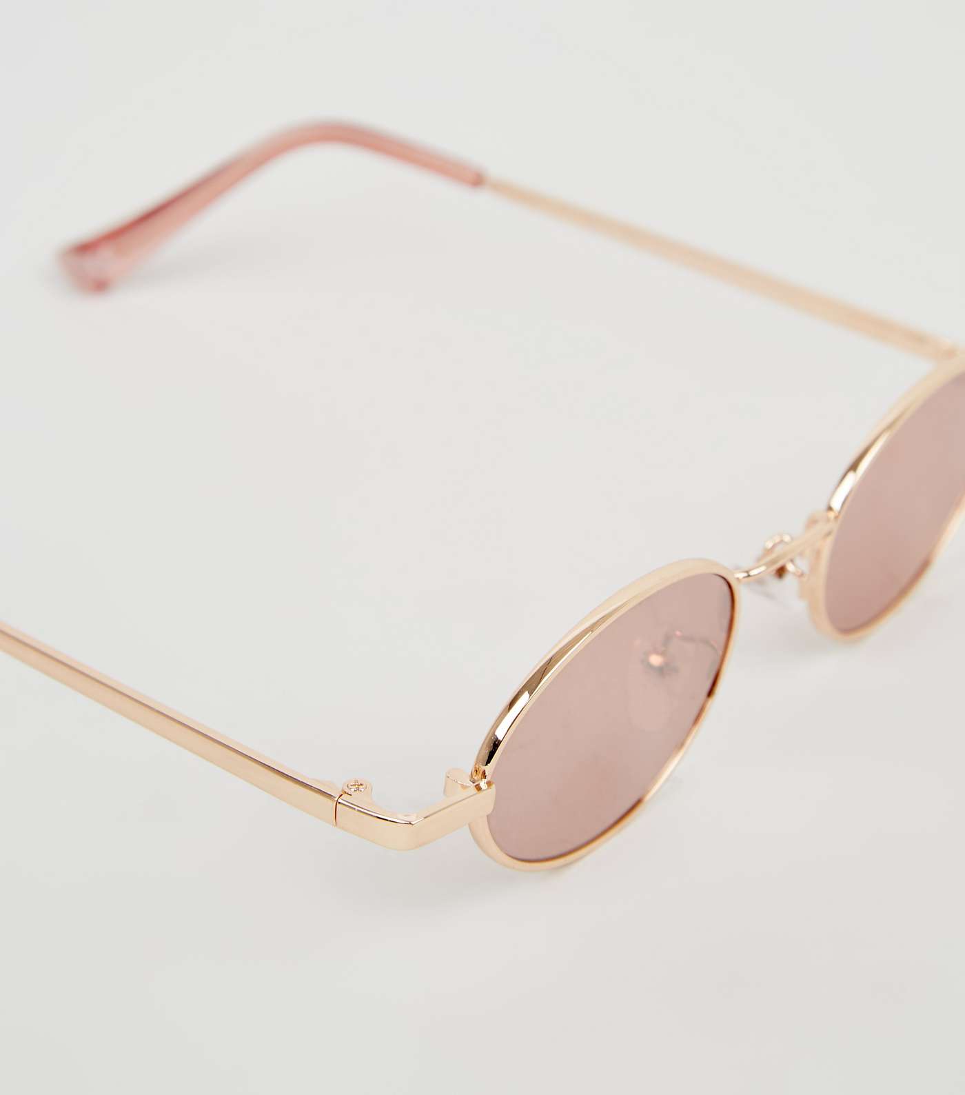 Rose Gold Mini Oval Sunglasses Image 3
