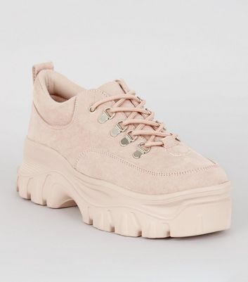 Nude Suedette Chunky Sole Hiker 