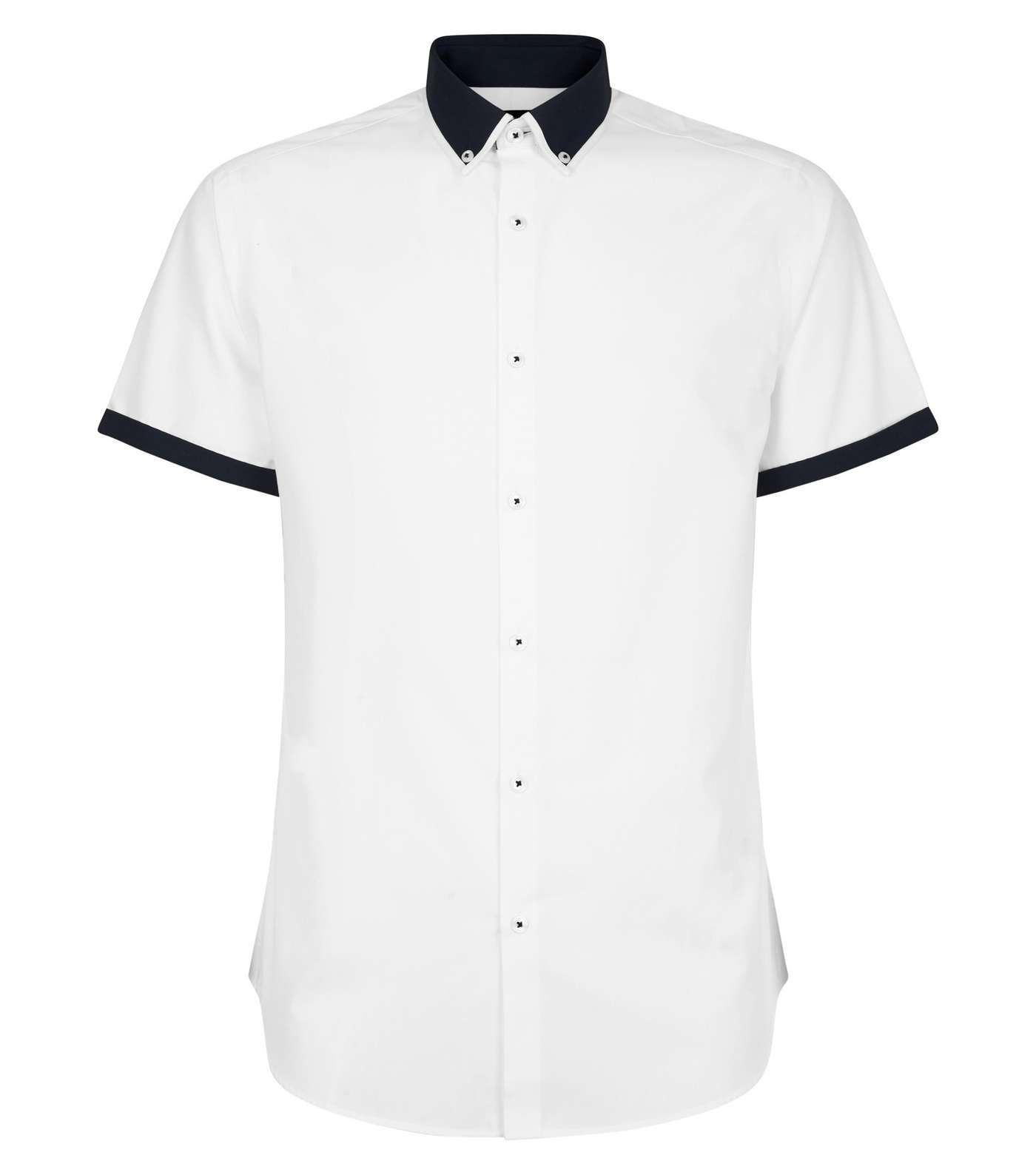 White Tipped Short Sleeve Shirt Image 4