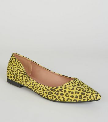 Yellow Neon Leopard Print Pointed 