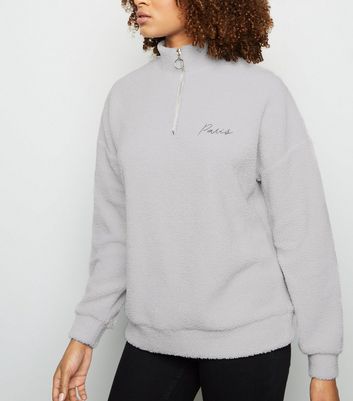 half zip grey sweatshirt