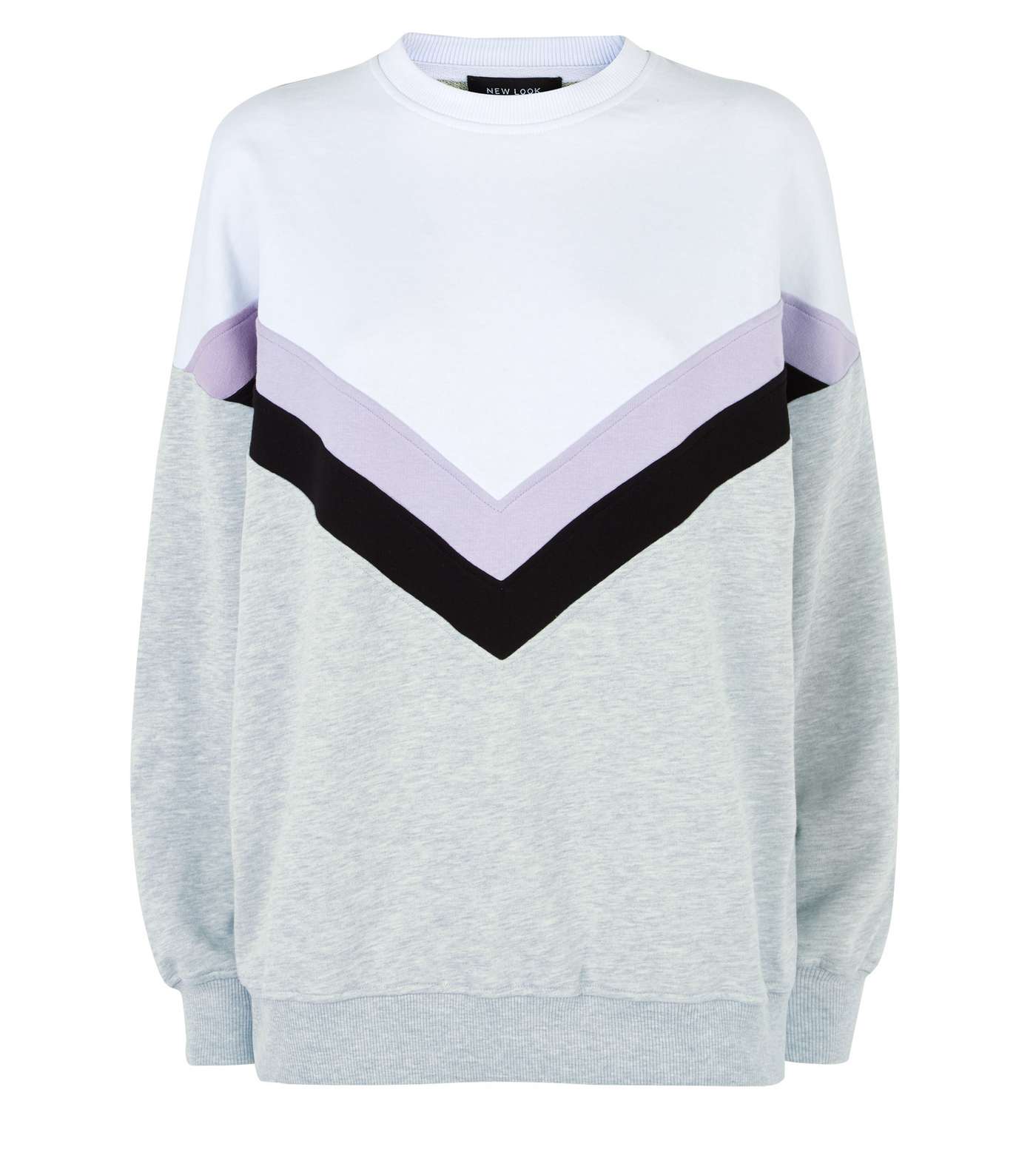 Lilac Chevron Colour Block Sweatshirt  Image 4