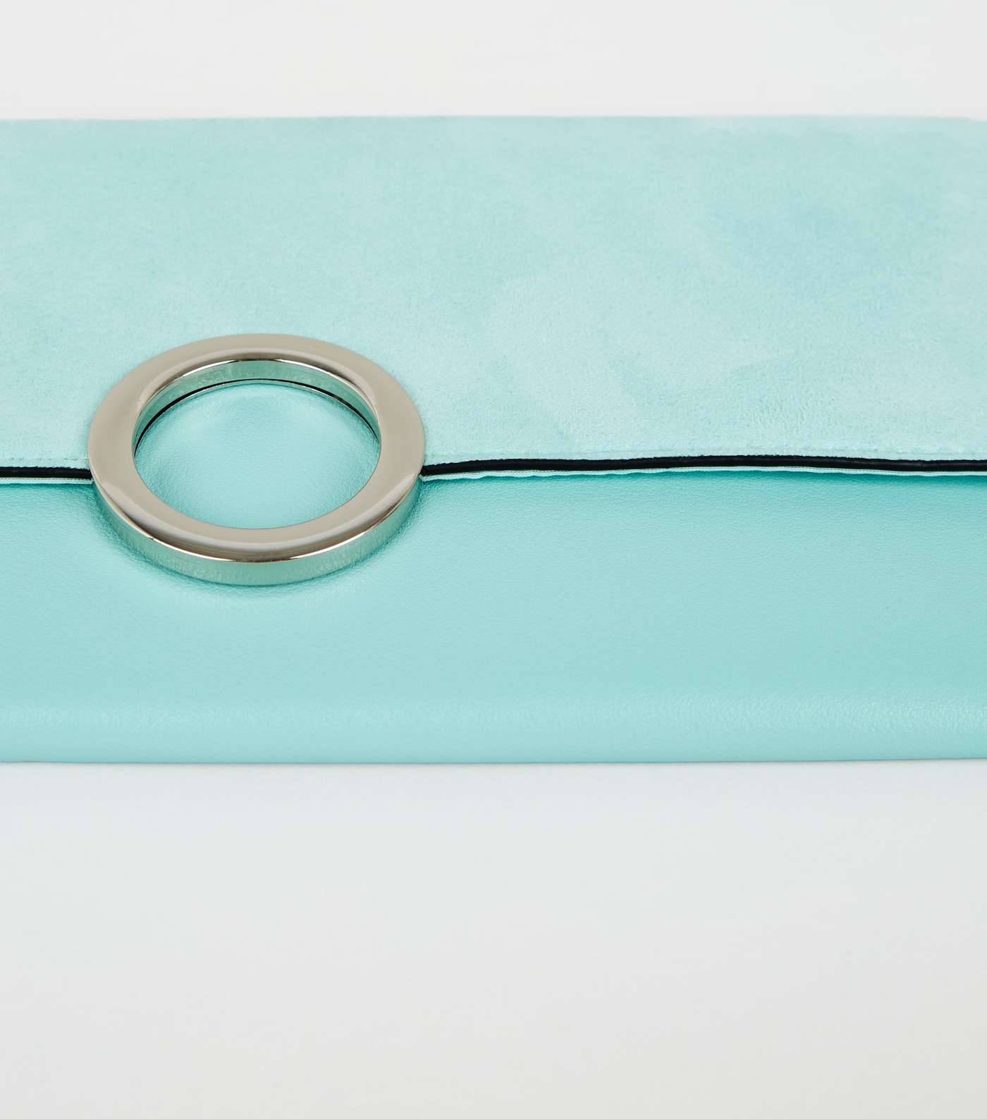 Mint Green Leather-Look Ring Front Clutch Image 4