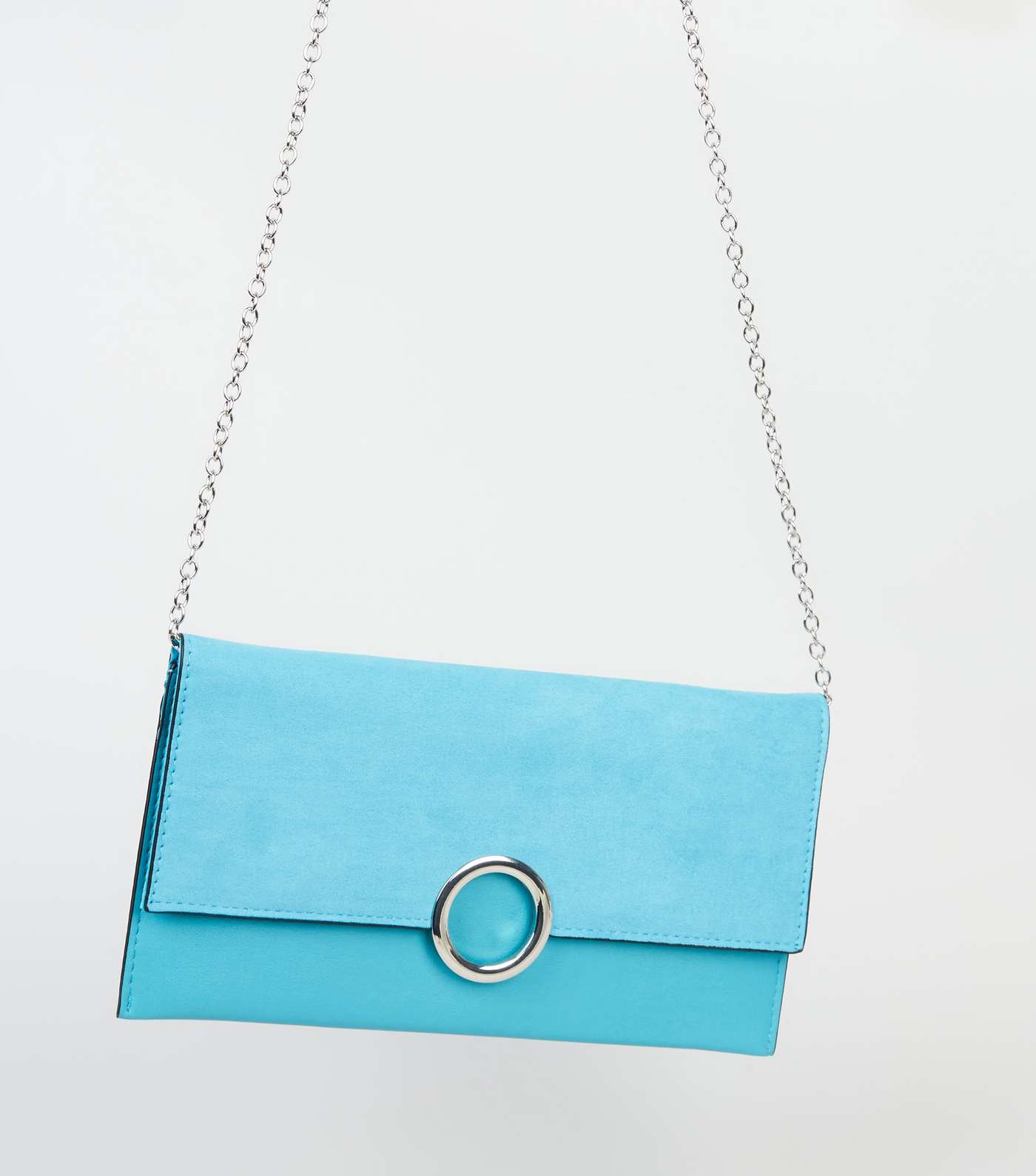 Turquoise Leather-Look Ring Front Clutch  Image 4