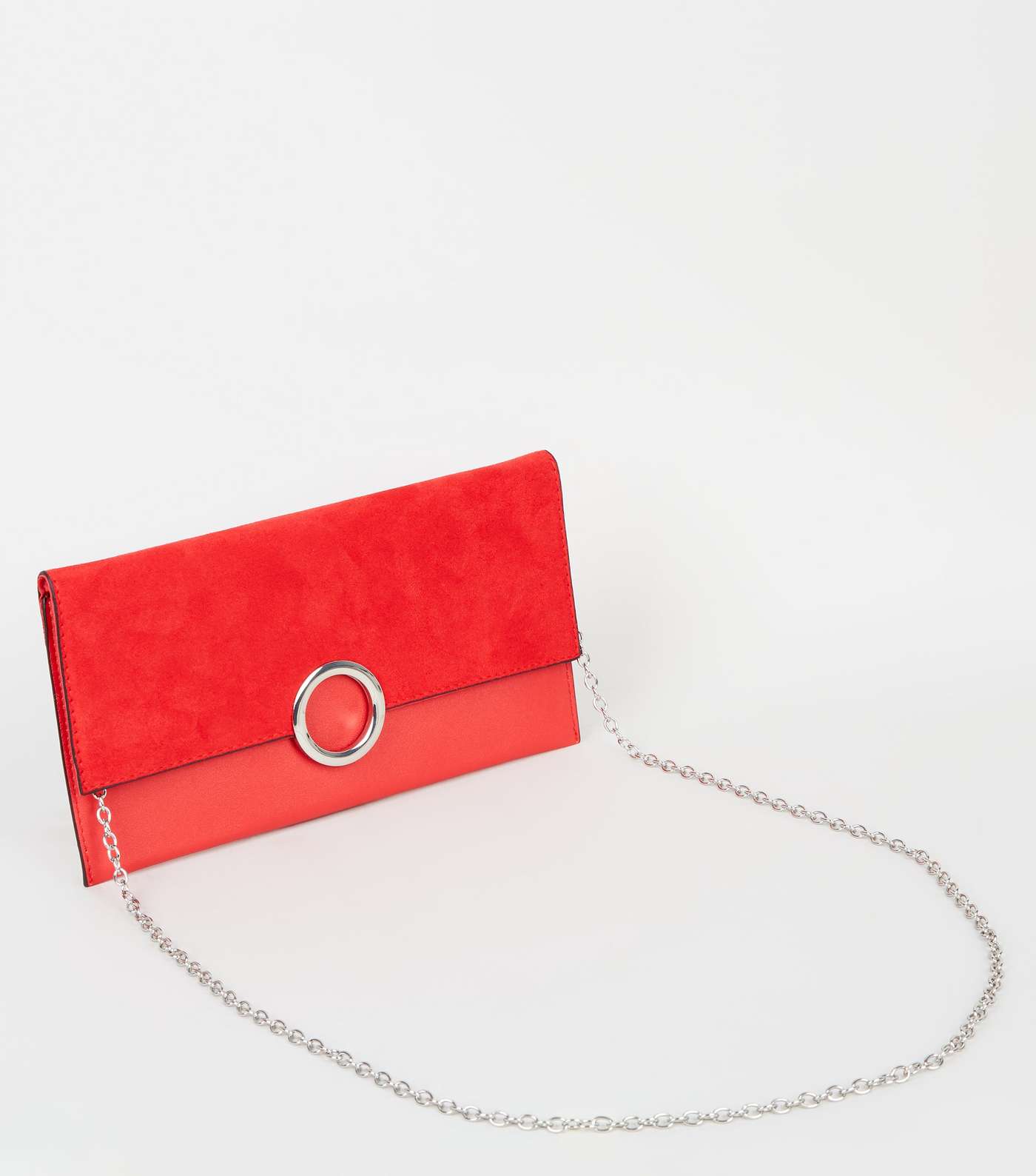Red Leather-Look Ring Front Clutch  Image 3