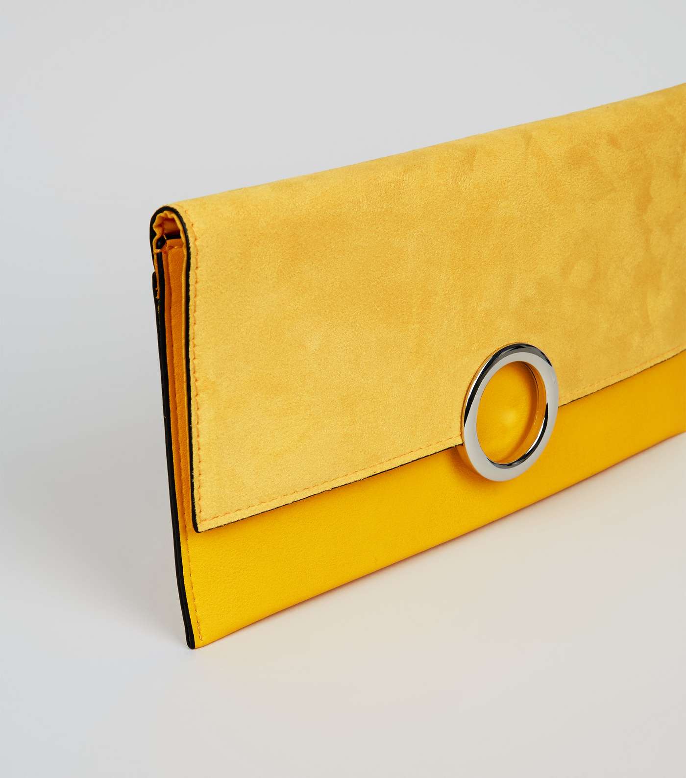 Yellow Leather-Look Ring Front Clutch  Image 3