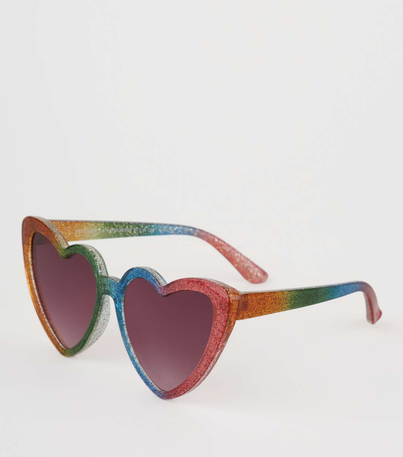 Girls Rainbow Glitter Heart Frame Sunglasses