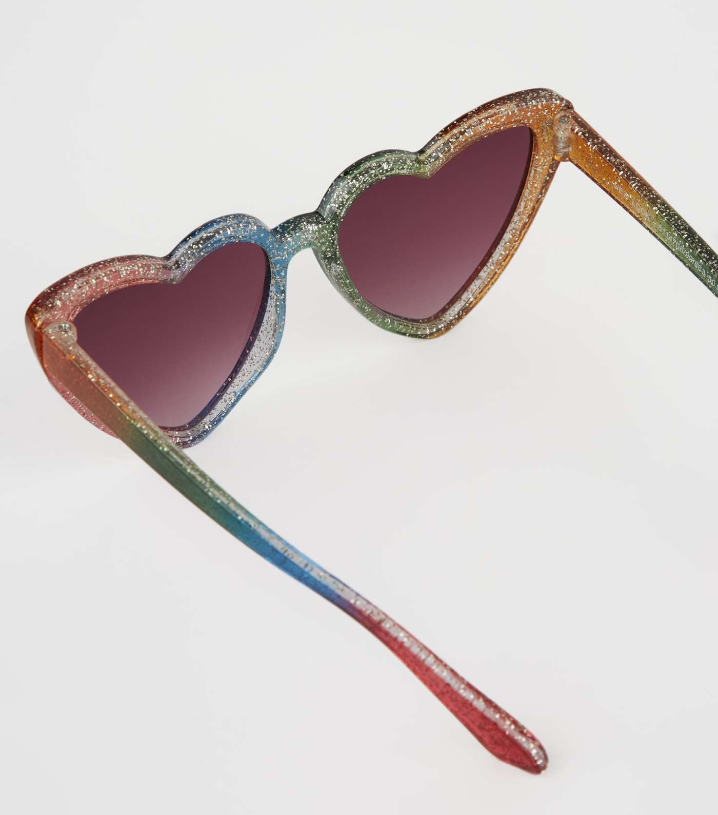 Girls Rainbow Glitter Heart Frame Sunglasses Image 3