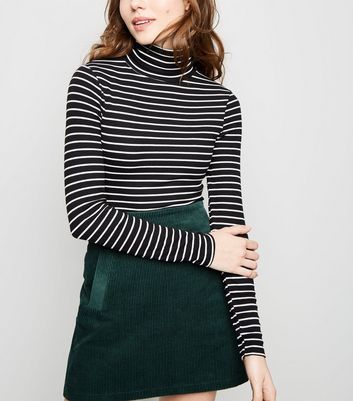 striped roll neck top