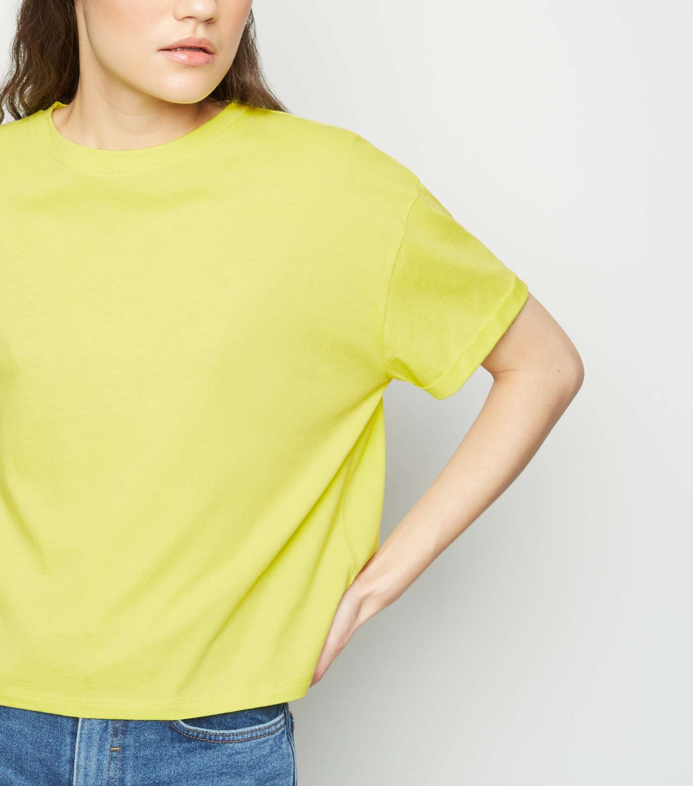 Bright Green Organic Cotton Boxy T-Shirt  Image 3