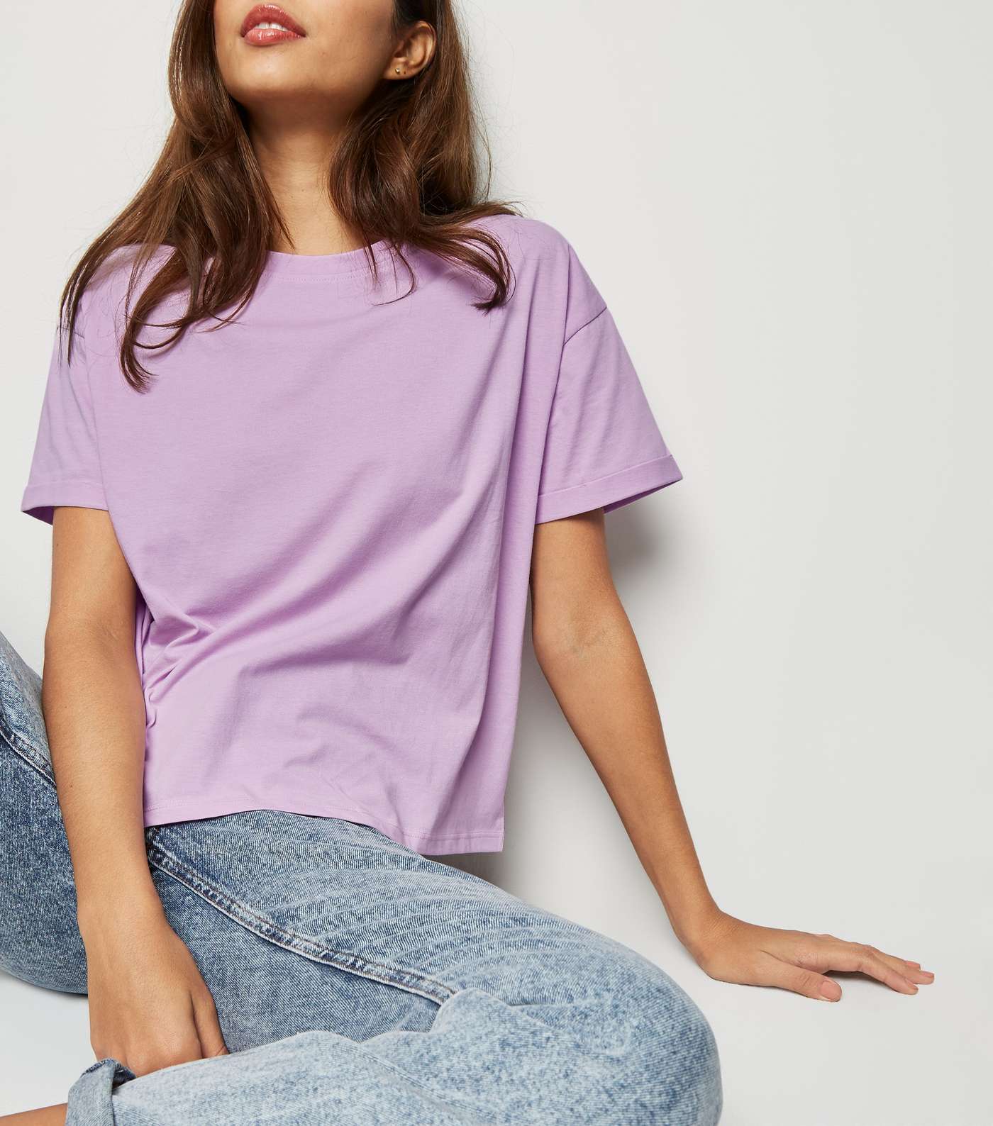Light Purple Organic Cotton Boxy T-Shirt Image 5