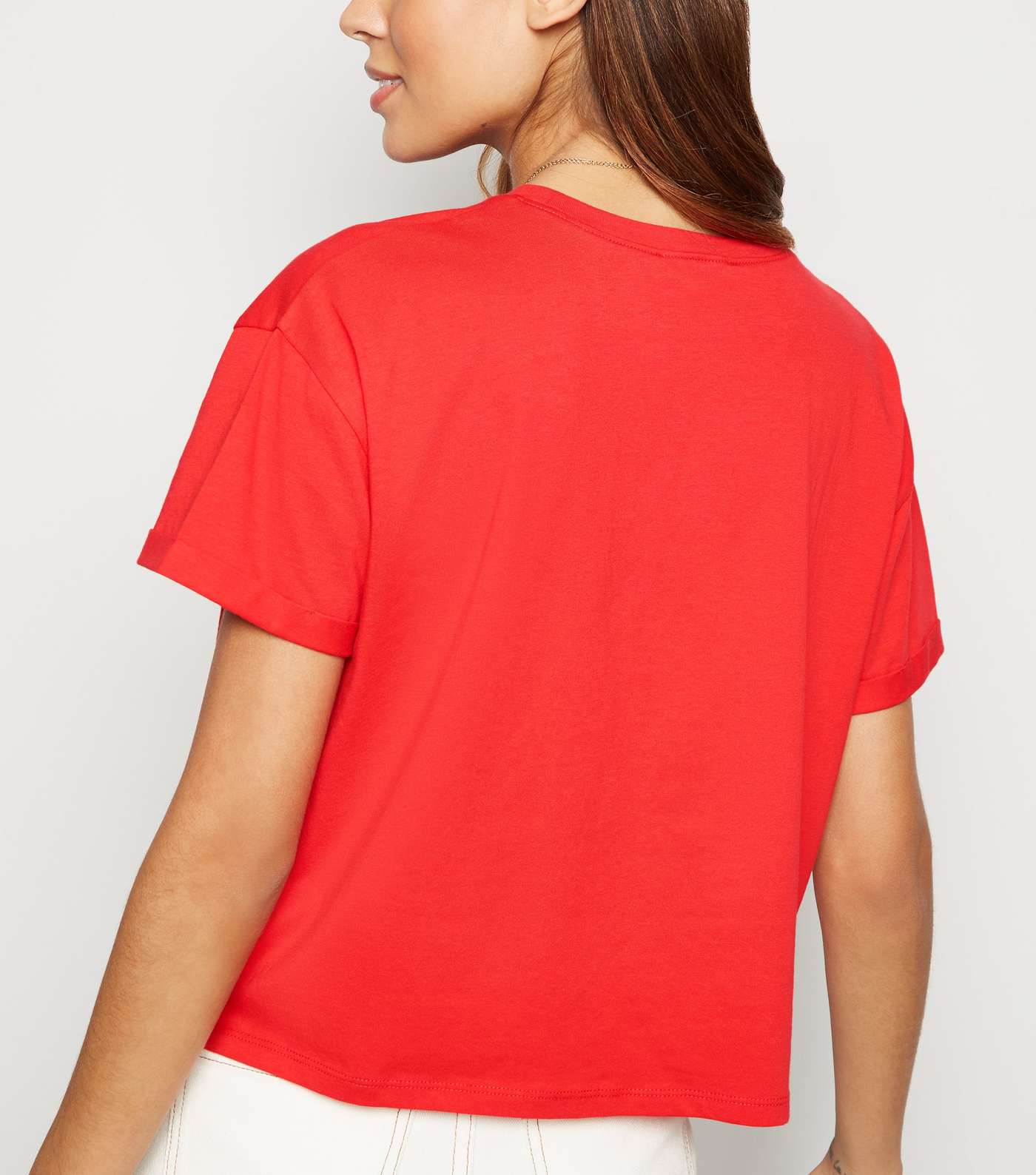 Red Organic Cotton Boxy T-Shirt Image 3