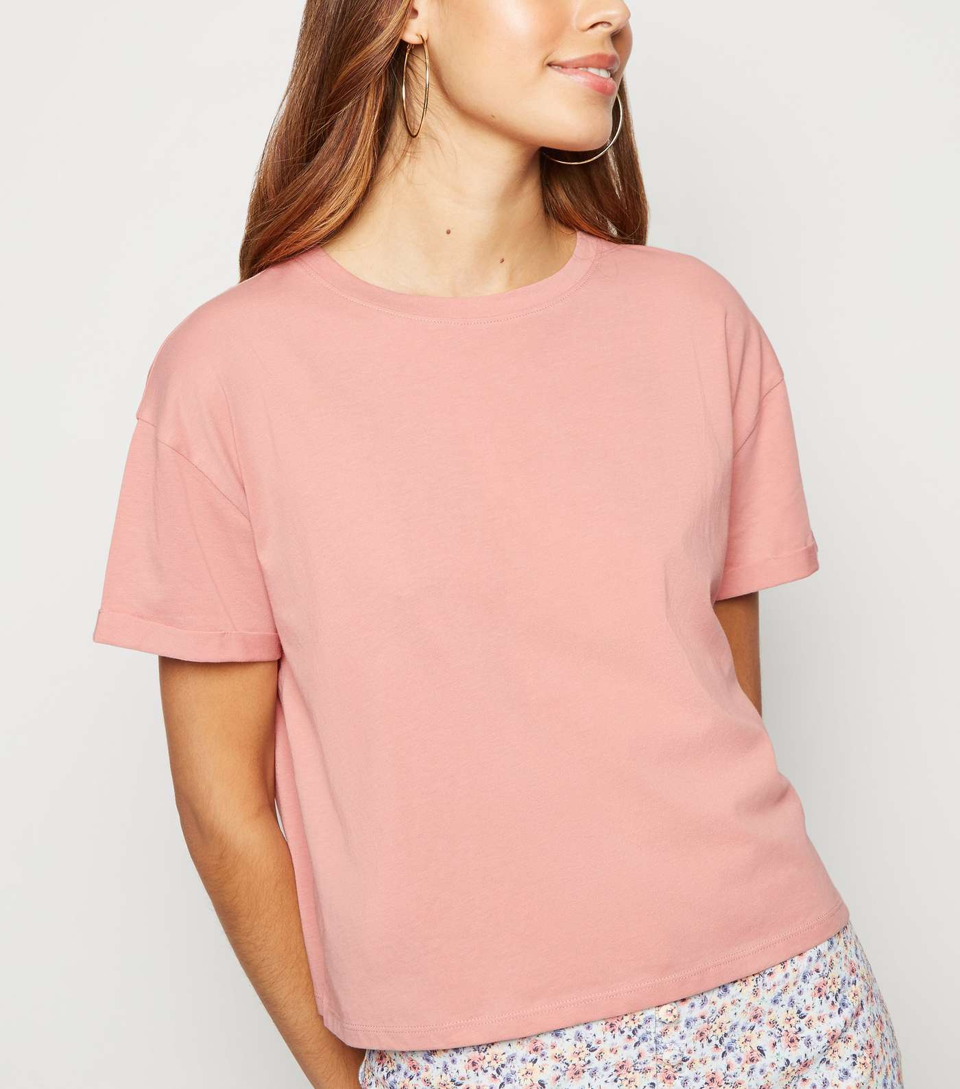 Mid Pink Organic Cotton Boxy T-Shirt