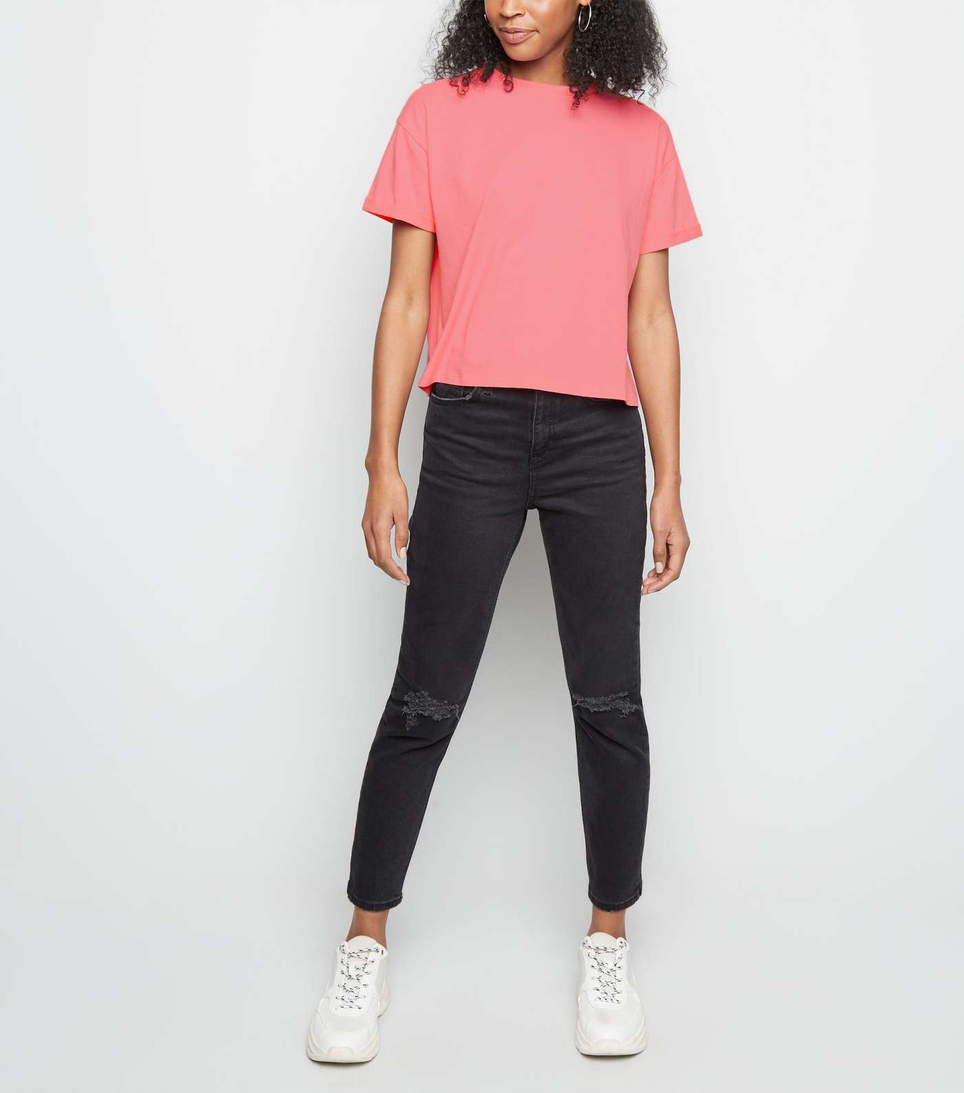 Pink Neon Organic Cotton Boxy T-Shirt Image 2