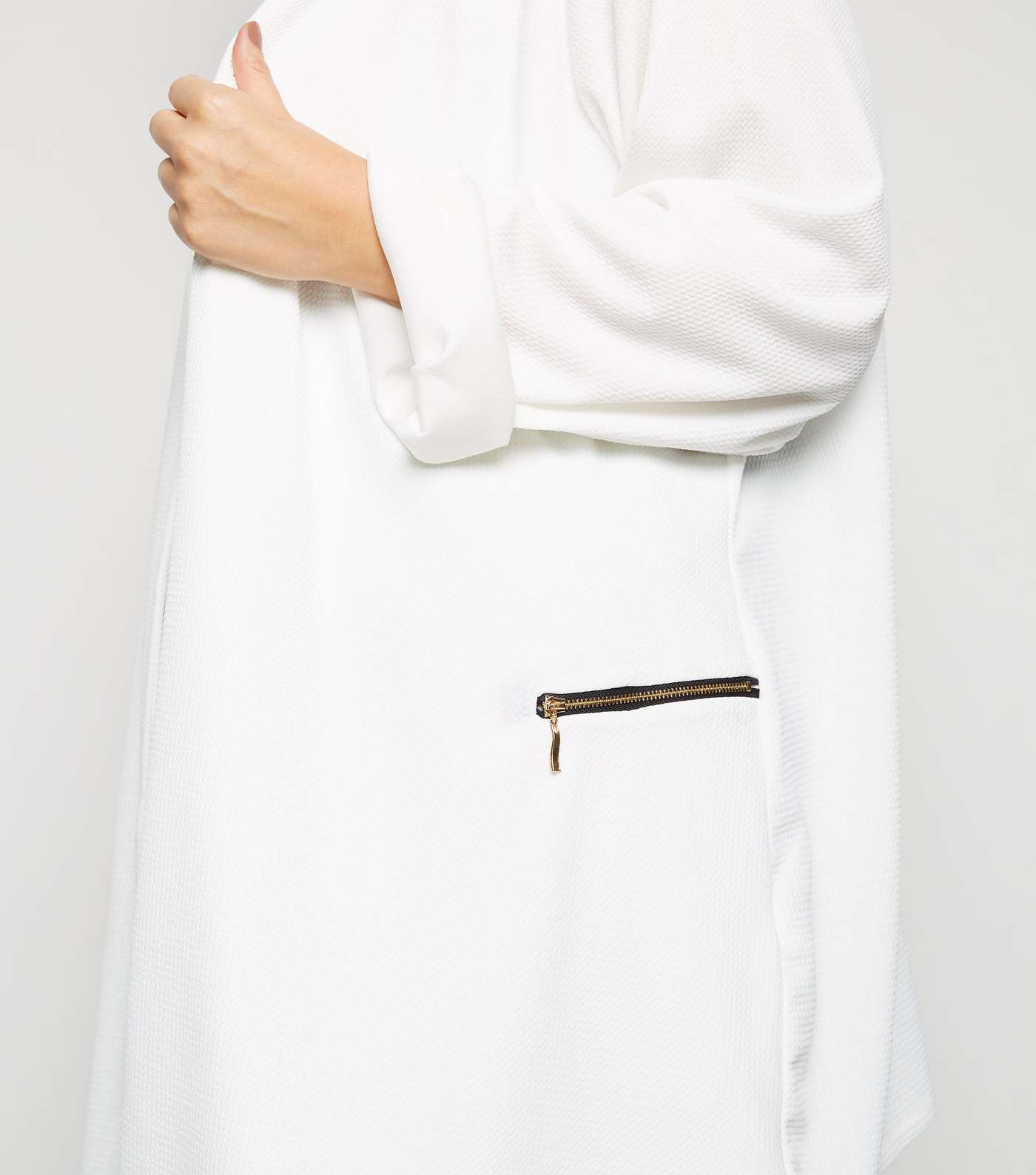 Mela Curves White Zip Pocket Blazer  Image 5