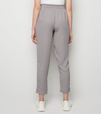 Pale Grey Textured Joggers New Look