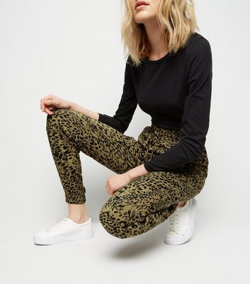 leopard print joggers womens